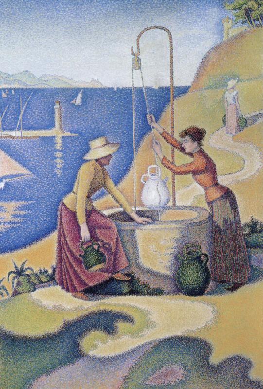 Paul Signac women at the well opus oil painting image